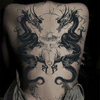 Magic Juice Ink Waterproof Tattoo Stickers Full Back Large Size Herbal Juice Temporary Tattoos Men Body Art Dragon Tiger