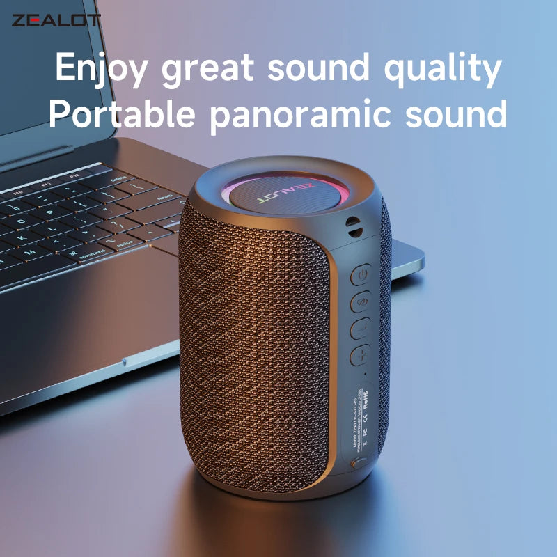 ZEALOT-S32PRO Portable Bluetooth 5.2 Speaker Outdoor Waterproof Wireless TWS Mini Column Box Speaker Outdoor TF Card Boom Box Secondary image