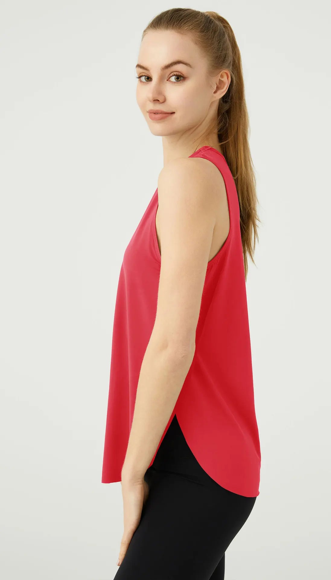 WANAYOU Sleeveless Women Yoga Shirts Quick Drying Sports Tank Tops Workout Running Vest Breathable Round Neck Gym Shirts