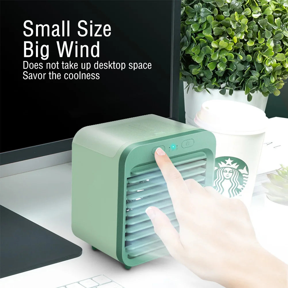 New Portable USB Chargeable Mini 3 Gear Air Conditioner Cooler Fan Air Conditioner Air Cooling Office Desktop Fan