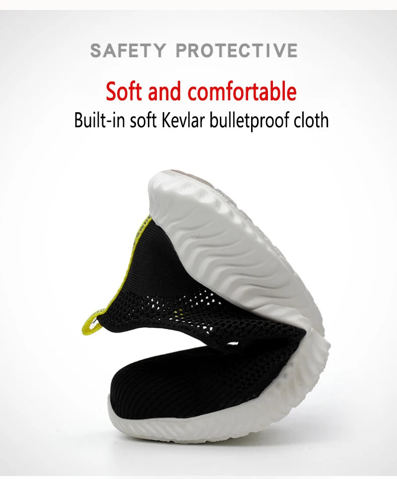 summer work shoes with protection breathable Lightweight safety shoes with iron toe anti-stab anti-slip working summer shoes