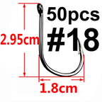 100/50/25 pcs Iseama Carp Fishing Hook Offset Circle Hook Single Fly Fishing Jig Hook Barbed sea Fishhook Tackle Accessories