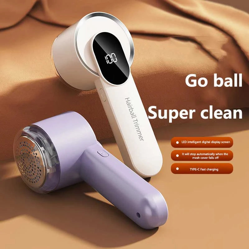 Lenovo Lint Remover Clothing Hairball Trimmer Clothes Sweater Fabric Shaver LED Display 6 Blade Portable Fabric Remove Machine