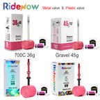 RideNow 700c Tpu Inner Tube 700Cx18-32C/32-47C Road Gravel Bike Plastic Valve & Removable Metal Valve Core External Thread Tube