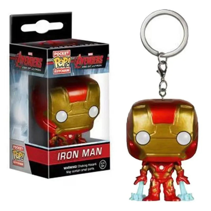 Funko Pop Iron Man Spider-Man Black Panther Captain America Toy Pendant Peripheral Keychain Boy Birthday Gift Christmas Gift
