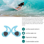 Swimming Ear Plugs for Adults, 3 Pairs Waterproof Reusable Silicone Swim Earplugs with Removable Cord,Perfect for  Water Sports