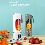 Portable Outdoor Electric Juicer 450ML  Digital Display Juice Cup USB Charging Mini Fruit Juicer