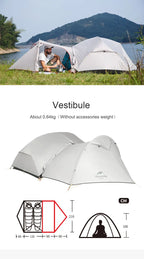 Naturehike Mongar UL 2 Tent 2 Person Backpacking Tent 20D Ultralight Travel Tent Waterproof Hiking Survival Outdoor Camping Tent
