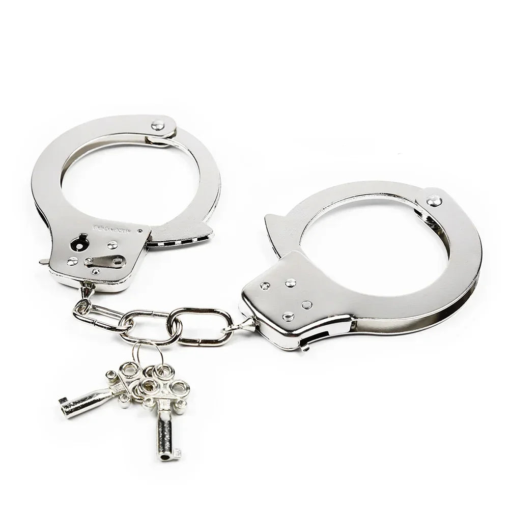 DUTRIEUX Stainless Steel Handcuffs BDSM Bondage Set Adjustable Metal Ankle Cuffs Chain Fetish Restraints Sex Toys For Couples