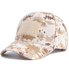 Men's Camouflage Tactical Baseball Cap With 3 Velcro Patches Military Camouflage Hat Cap For Outdoor Jugle Fishing Hiking Caps