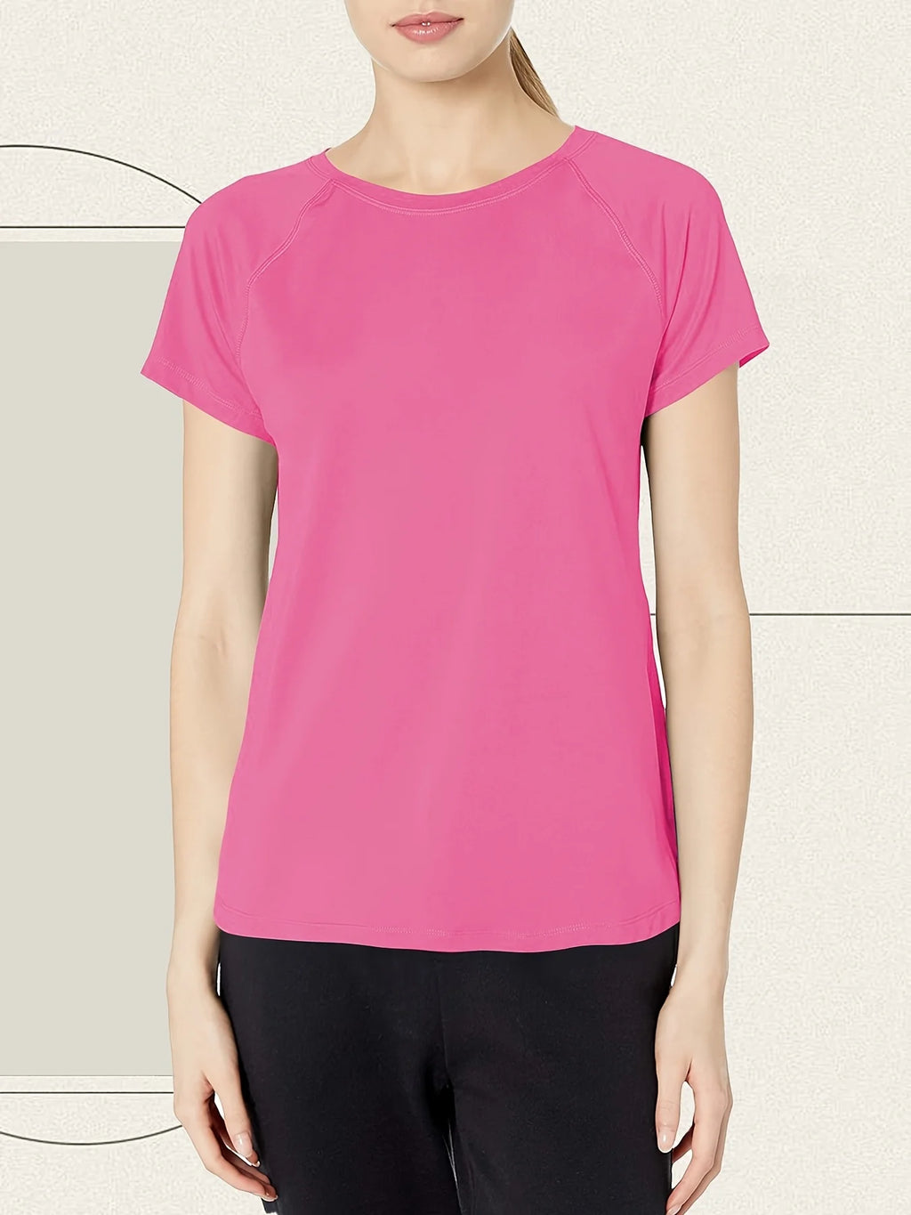Women’s  Quick Dry Short Sleeve Resilience Gym Sports Moisture Wicking Round Neck T-Shirt Training Exercise Gym Sport Shirt