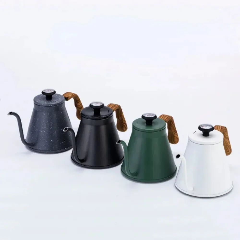 Stainless Hand Drip Coffee Maker with Thermometer Goose Beak Kettles Teapot Gooseneck Kettle Coffee Pot