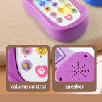 Puzzle early education music mobile phone cartoon simulation flip phone baby toy 61 children's gift English