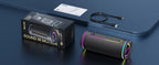 MLOVE E80 Portable Bluetooth Speaker – Powerful Dual Sound, Colorful RGB Lighting, Fully Waterproof (IPX7), TWS Enabled
