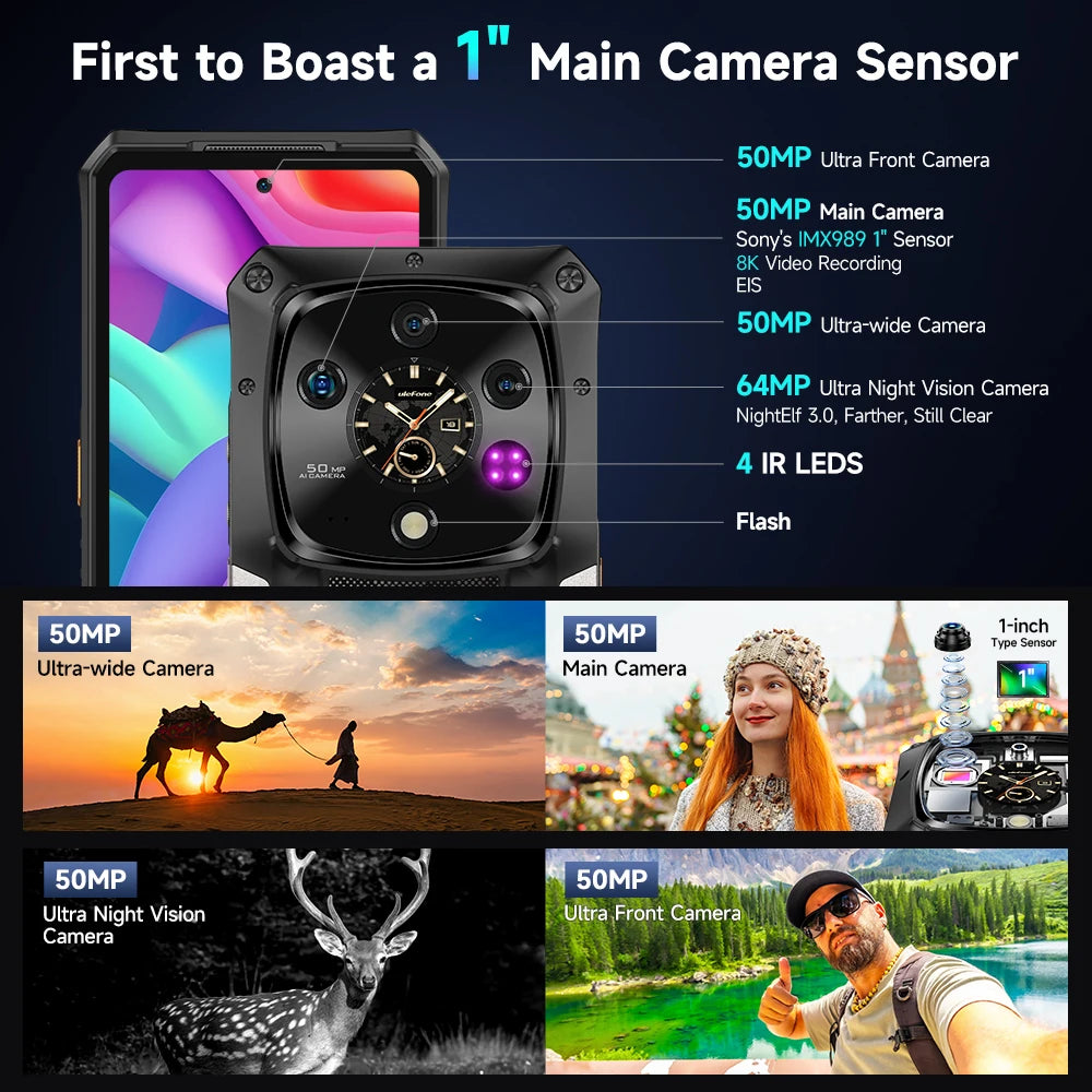 Ulefone Armor 28 Pro 5G AI Rugged Phone 512GB ROM Smartphone 120W MTK Dimensity 7300  10600mAh 6.67”AMOLED 64MP Mobile phone