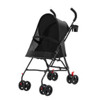 Animals stroller for small dogs and cats, foldable, with cup holder, 4 wheels, breathable mesh, large capacity, gray/blue/pink/black