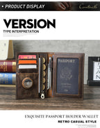 CONTACT'S Genuine Leather Passport Wallet Card Holder Coin Purse AirTag Slot Men Travel Wallet Women‘s Purse Passport Cover Bag
