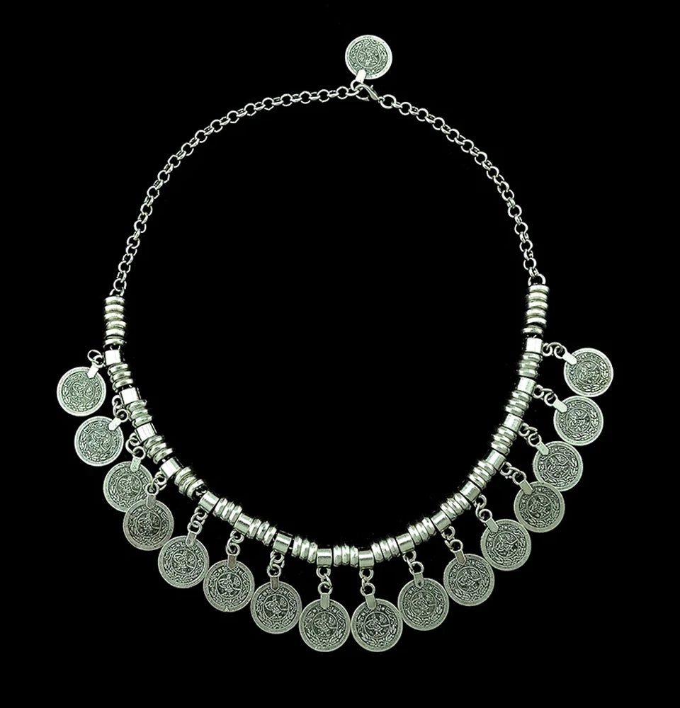 Multi-style Vintage Coin Choker Necklace for Women Boho Afghan Ethnic Gypsy Native Tribal Dress Turkish Pakistan Indian Jewelry