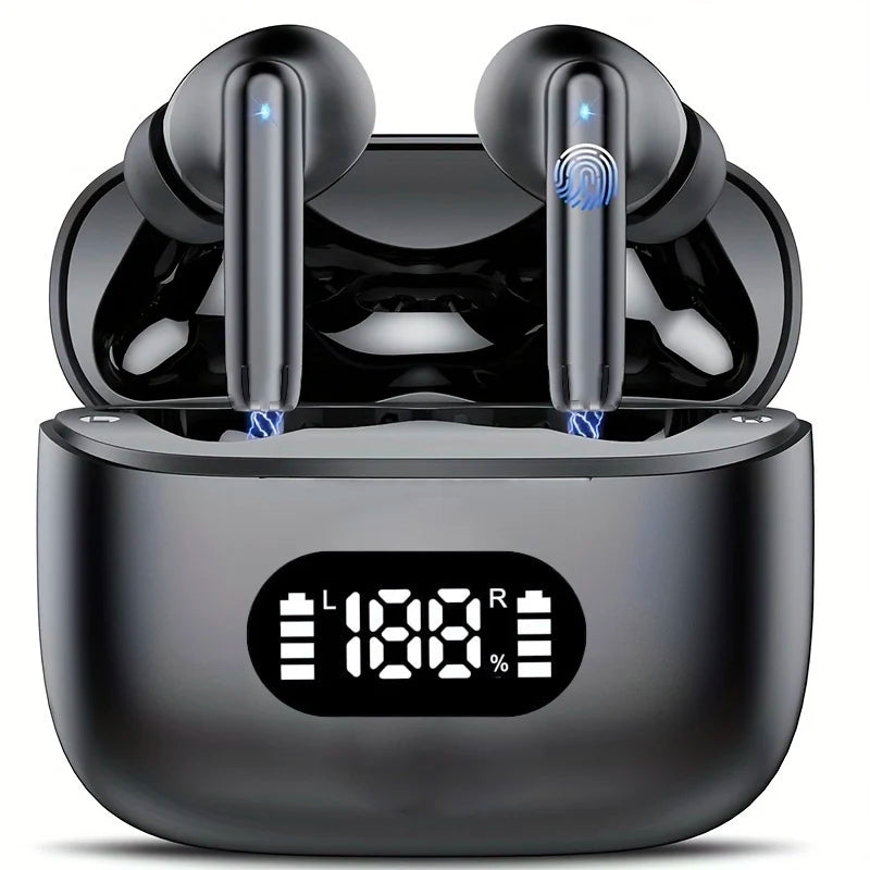 Wireless Earphone 40dB Noise Cancelling Bluetooth 5.3 Headphone 6 Mic ENC with LED Display HD Call TWS Earbuds Transparency Mode Main image