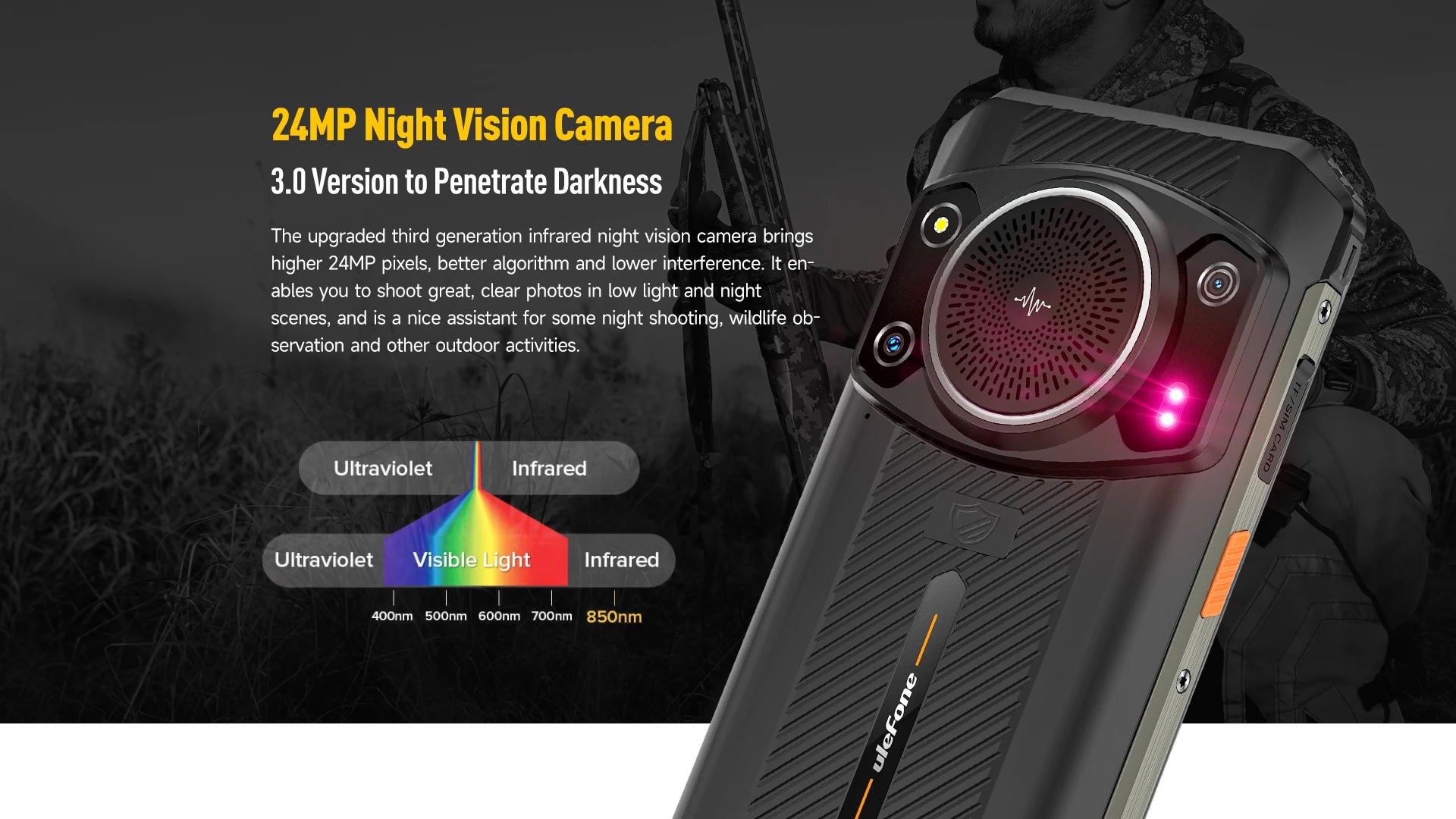 Ulefone Armor 21 Smartphone, G99 Android 15, 16GB RAM, 256GB ROM, Rugged Phone, 64MP, 9600mAh, Mobile phone, Global