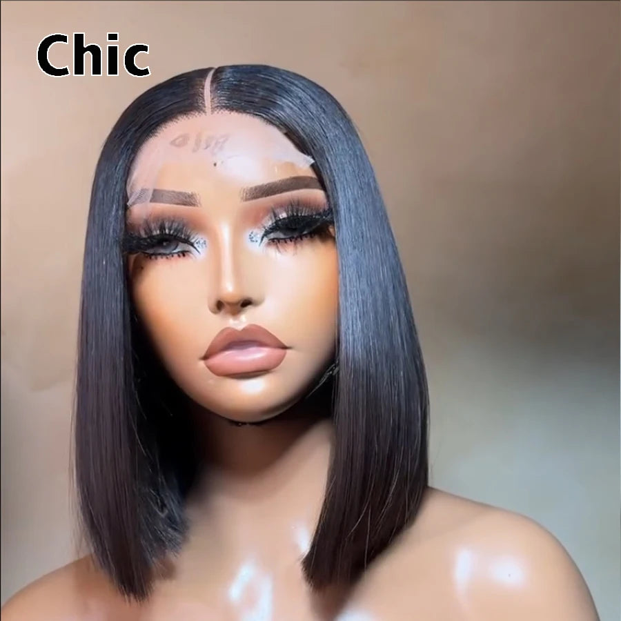 260% Density Real HD 5x5 Lace Closure Wigs Super Double Drawn Vietnamese Virgin Hair Short BOB Wig Glueless Pre Plucked Lace Wig