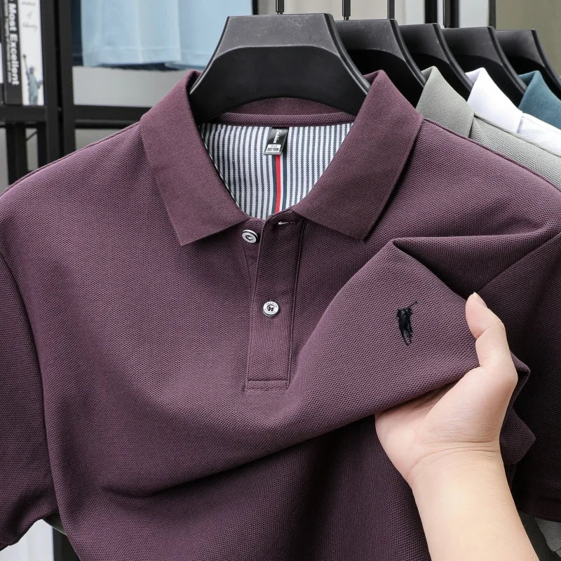 100% pure cotton short sleeved polo shirt high-end luxury brand fashion Paul Pony embroidery golf men's business casual T-shirt