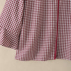 ZANZEA Women Summer Plaid Patchwork Blouse 3/4 Flare Sleeve Cut Out Tops Casual Loose Shirt Retro Chemise Female Work Blusas