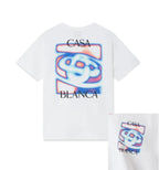 High-Quality White Arch-Print ShortSleeve T-Shirt Casual Round Neck Tee Summer Graphic Pattern Loose Fit Style For Men And Women