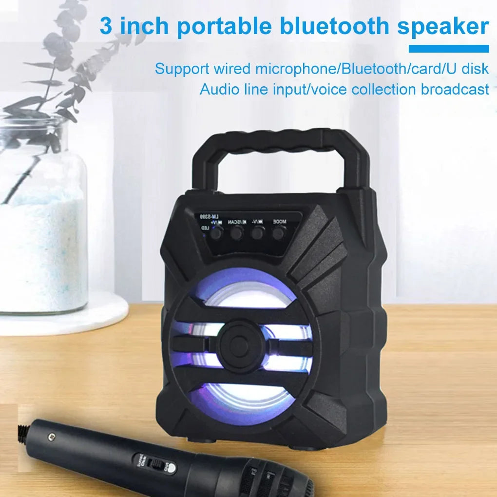 500mAh Bluetooth speaker Sound box high power bluetooth speakers TF Udisk karaoke handheld sound subwoofers for dancing Secondary image