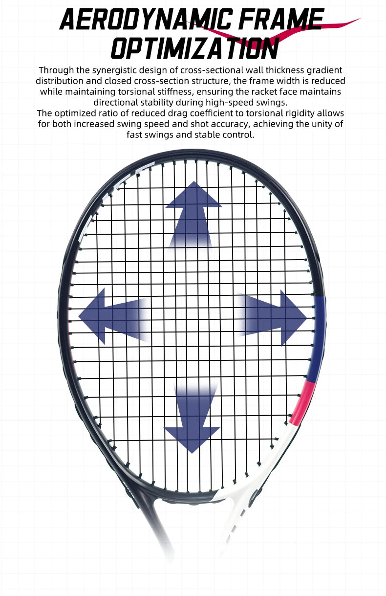 NEXUS Carbon Tennis Racket, Speed Aesthetic Design, Wide Stable Triangle Frame, Low Wind Resistance & High Control Power