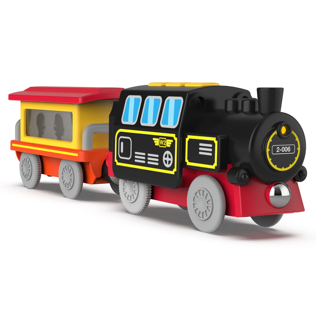 Battery Operated Locomotive Pay Train Set Fit for Wooden Railway Track Powerful Engine Bullet Electric Train for Boys Girls Gift