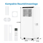 7000 BTU Portable Air Conditioner, 3-in-1 Cooling Dehumidifier & Fan, 2 Speeds, No External Unit, Quiet For Rooms Up To 30 m²