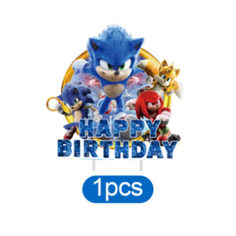 Sonic Birthday Party Decoration Game Hedgehog Balloons  Action Figure Party Paper Plate Towel Cup Tablecloth Toy Kid Gifts