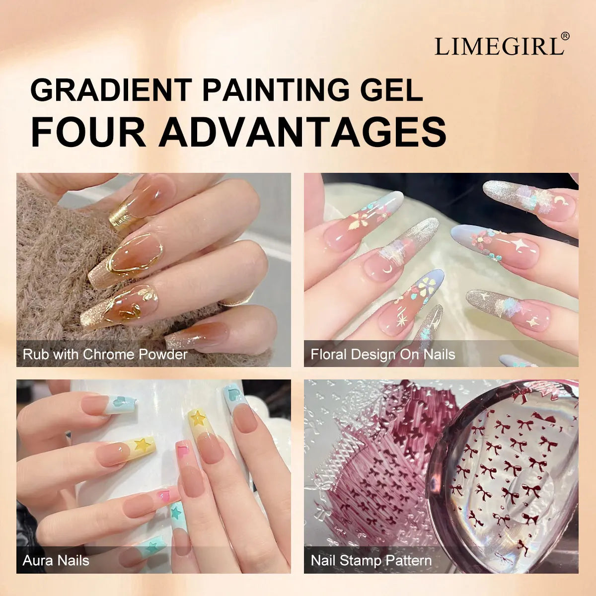LIMEGIRL Gradient Gel Set Semi Permanent-High Glossy-Gradient-Colorful Nail Gel Polish Kit Soak Off Varnish for Nail Art Design Secondary image