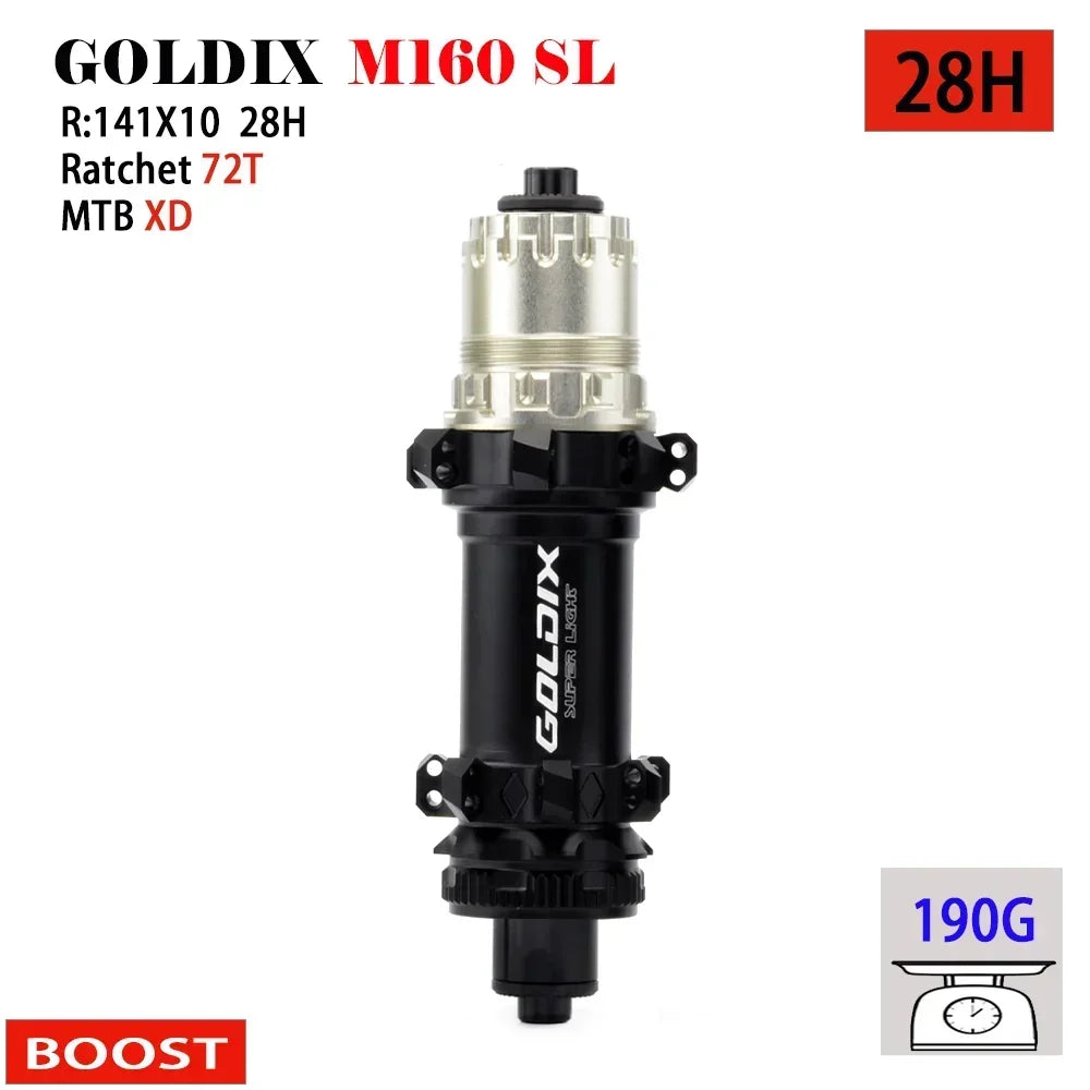GOLDIX M160 Super Light MTB BOOST Hub Center Lock Disc 28H Ratchet 72T Mountain XD Bike Hub for Shimano SRAM 11 12 Speed