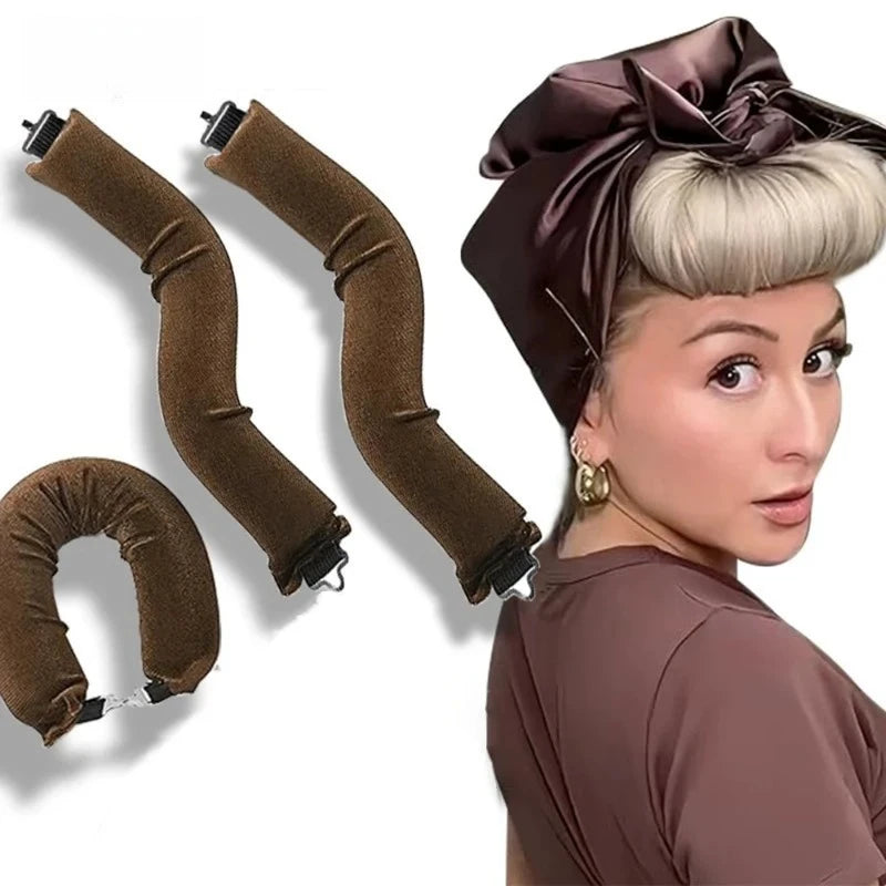Heatless Hair Curling Rod Headband No Heat Soft Flexi Rollers Lazy Curls with Hook Sleeping Hair Styling Tool for Natural Look