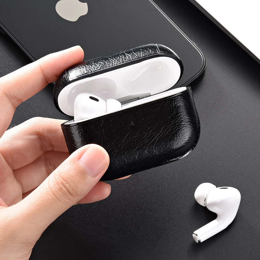 For Airpods Pro 3 Case Leather Business Earphone Case Headset Shell Headphone Cover For Apple AirPod 4 3 Pro 2nd Gen USB C Funda