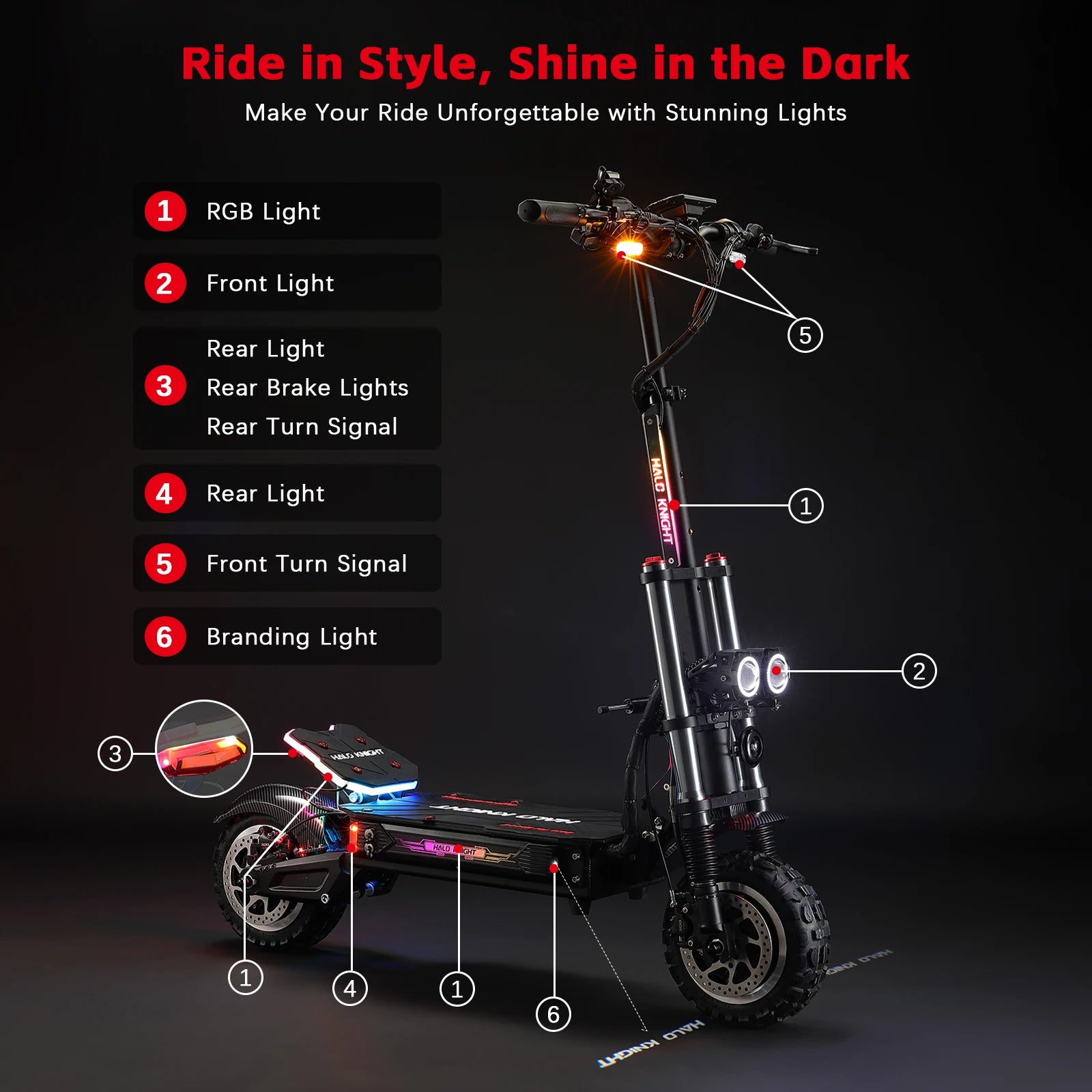 New HALO KNIGHT T107Pro Large Display Smart Escooter Adults 60V 38.4Ah Battery 3000W Dual Motor 95KM/H Powerful Electric Scooter