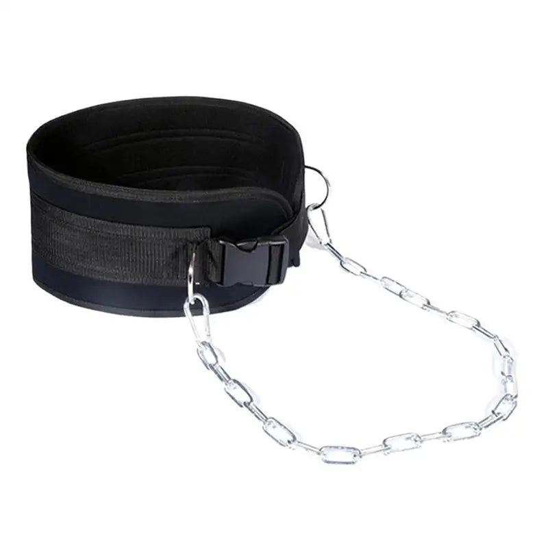 Thicken Weight Lifting Belt With Chain Dipping For Pull Up Carrying Fitness Back Muscle Strength Training