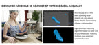 3DMakerpro Lynx 3D Scanner Luxury Edition, 0.10mm Accuracy, 0.30mm Resolution, 10fps Frame Rate, Class 1 White Light, Visual Tracking, 250x400mm Single Capture Range