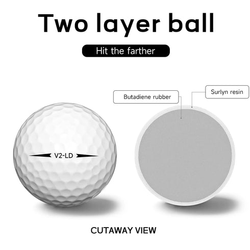 Caiton 100pcs 2-Layer Golf Balls - 332 Dimple, Max Distance, Spin Control, Durable, Precision - For Golf Training & Play