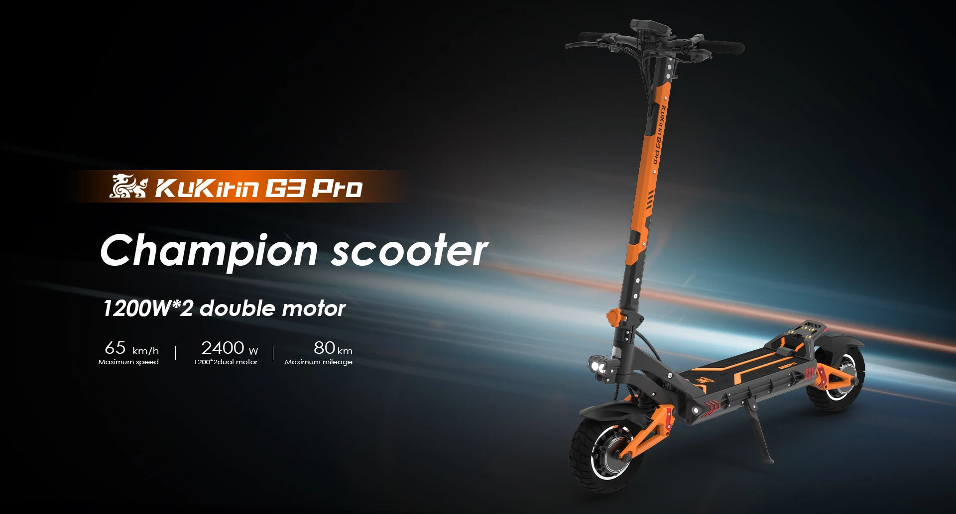 KuKirin G3 Pro Adult Electric Scooter 1200W*2 Motor All-Terrain Escooter 10 Inch Tire 52V23.4Ah Battery E-Mountain E-Scooter