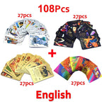 30-165pcs Gold Pokemon Colorful Card Set Black Vmax Vstar Sliver GX Box Pikachu Carta Charizard German French Spanish Game Cards
