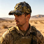 Men's 3D Leaves Ghillie Camo Baseball Cap, Tactical Hunting Hat for Fishing & Outdoor