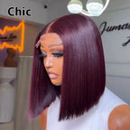 260% Density Real HD 5x5 Lace Closure Wigs Super Double Drawn Vietnamese Virgin Hair Short BOB Wig Glueless Pre Plucked Lace Wig