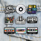 Retro 80s 90s Enamel Pins Vintage Cassette Tape Brooches Old School Lapel Pins for Backpacks Jewelry Gift For Friends