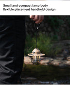 Portable Camping Lanterns Retro Hanging Tent Lamp Waterproof Dimmable Camping Light 1200mAh for Hiking Fishing Emergency Lantern