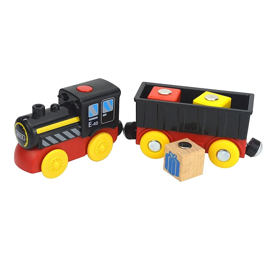 Locomotive Magnetic Car Electric Train Toys Fit All Brand Biro Wooden Diecast Slot Train Track Railway Educational Toys For Kids