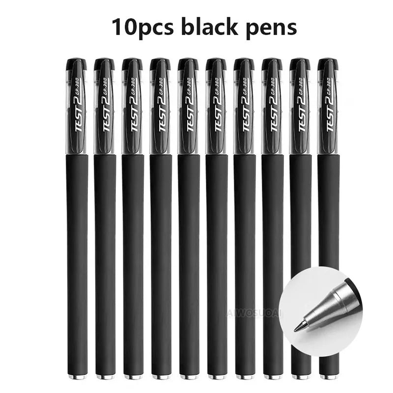 Gel Pens Set 0.5mm Black Blue Red Refill Gel Pen Bullet Tip School & Office Supplies Stationery Kawaii Accessories Stationery