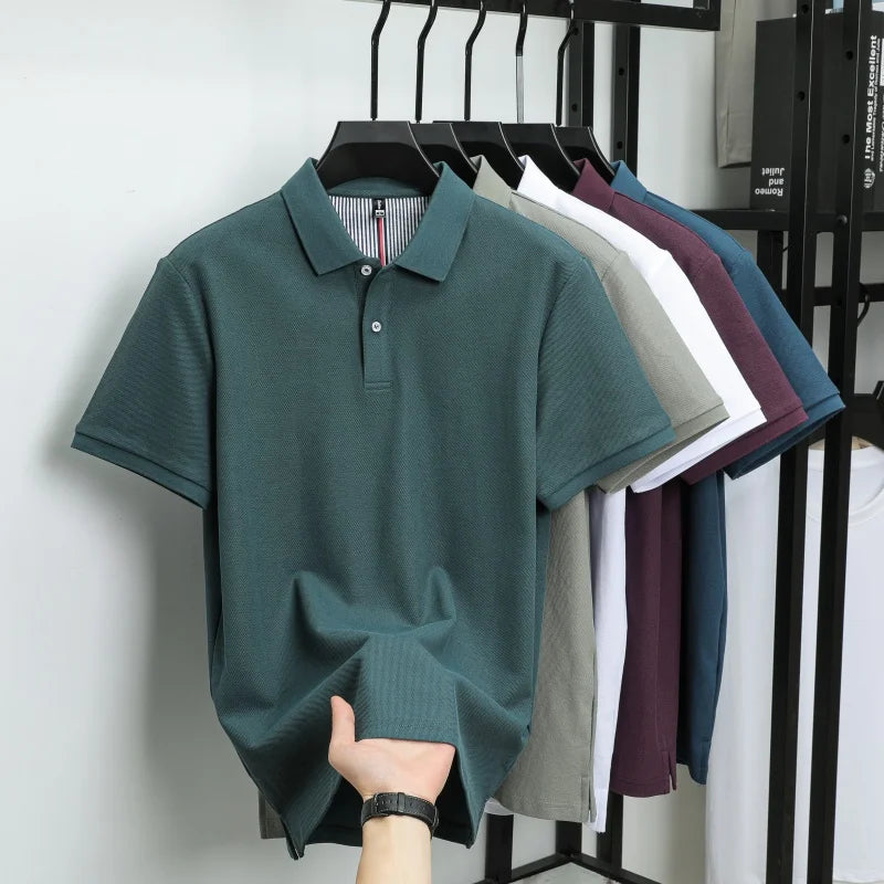 100% pure cotton short sleeved polo shirt high-end luxury brand fashion Paul Pony embroidery golf men's business casual T-shirt